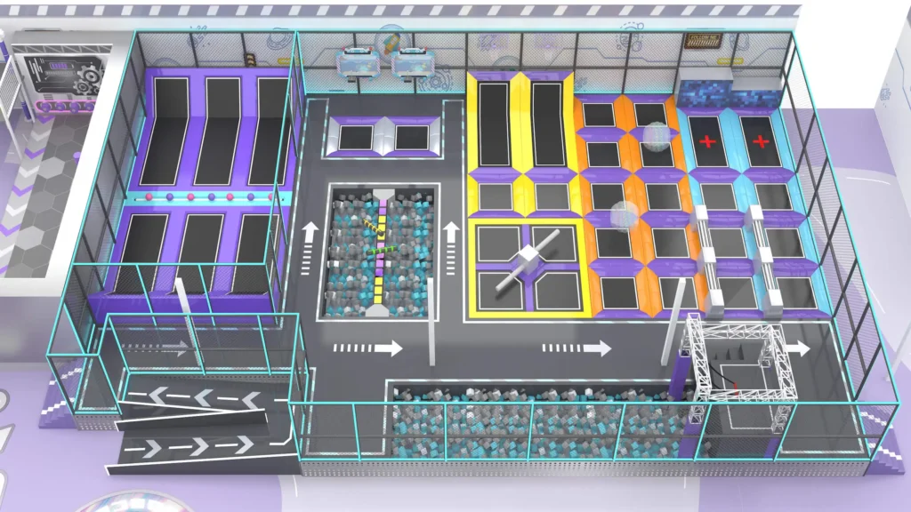 indoor trampoline park equipment