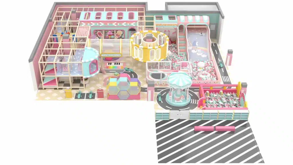 230 Square Meter Project in Russia macaron theme indoor playground
