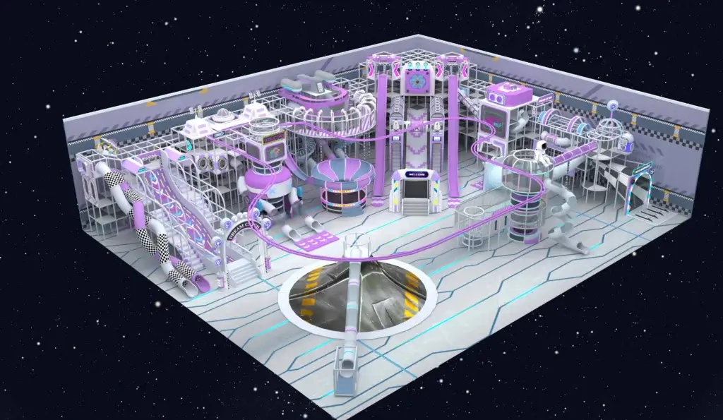 Space theme playground structures