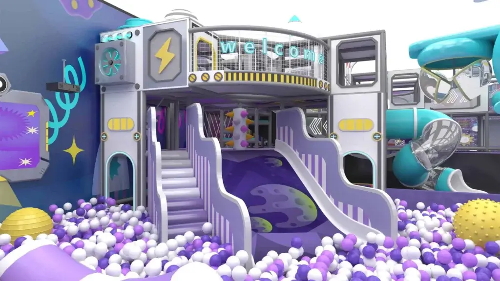 Space Theme Playground Equipment - Donut Slide - Ball Pit