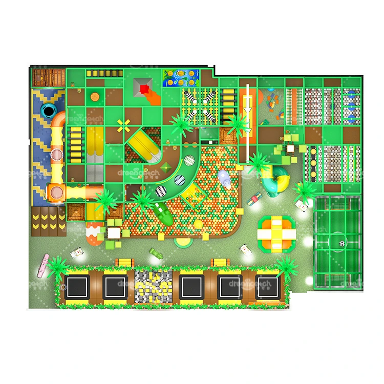 Jungle Theme Playground Layout - Indoor Play Structure - DC-I-271-2
