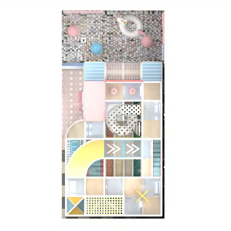 Contained Soft Play Area Layout - Medium - 4-Level Indoor Play Structure - DC-I-277-4