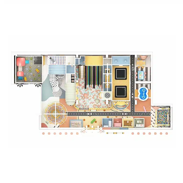 Mall Commercial Playground Layout - Indoor Play Structure DC-I-282-2
