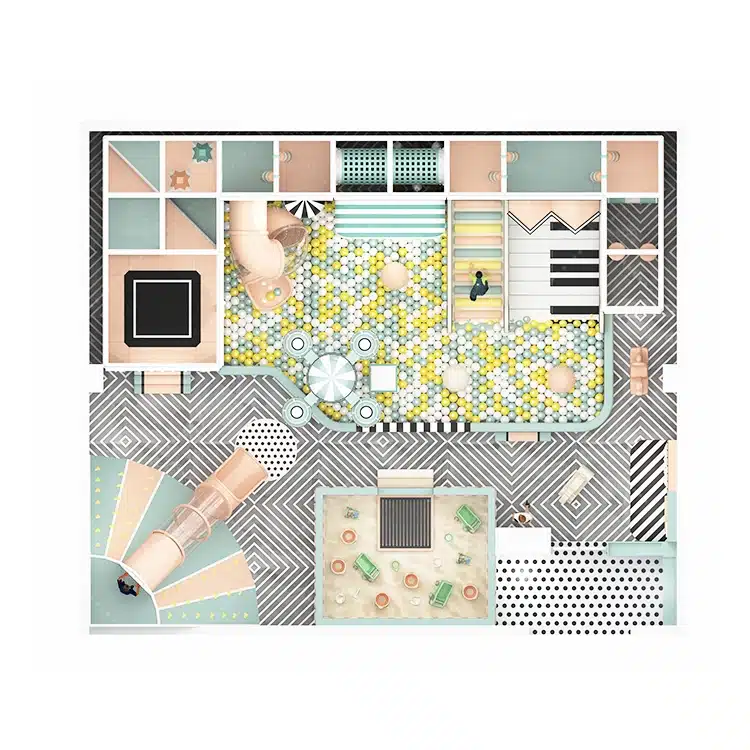 Commercial Playground Structures & Equipment - Layout For Shopping Mall - Indoor Play Structure - DC-I-284-3