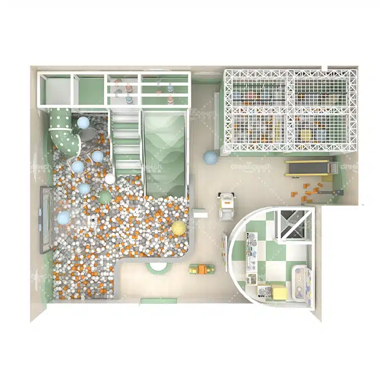 Compact Soft Play Equipment Layout For Small Venue - Indoor Play Structure - DC-I-645-4