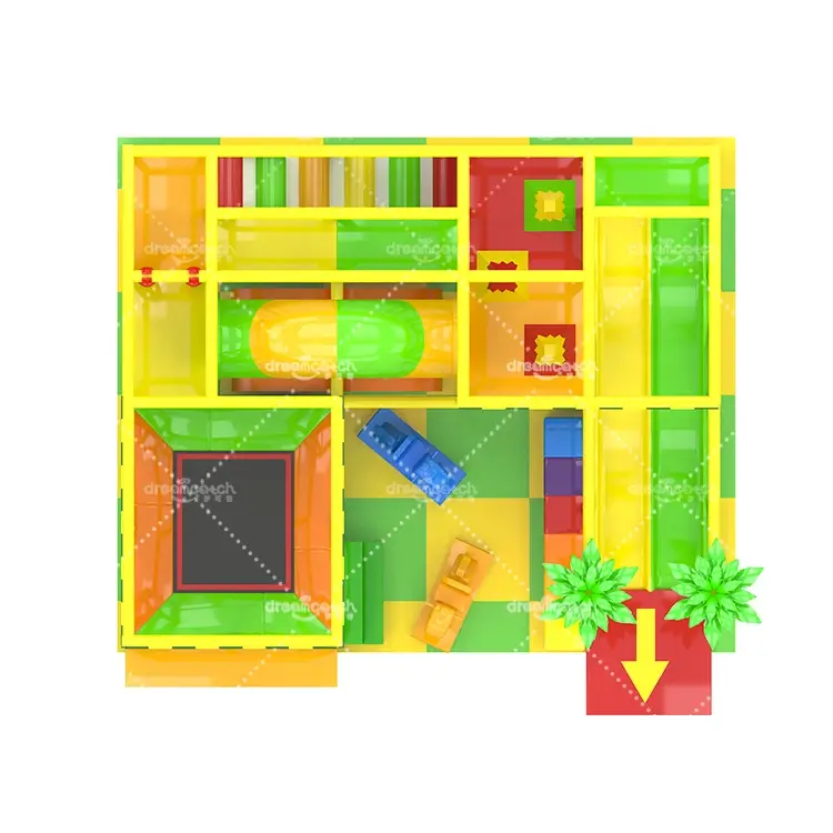 Soft Play Structure - DC-I-653-2 - Jungle Theme Soft Indoor Playground Layout