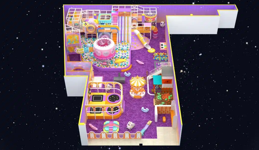 560 Square Meters Indoor playground project - Funky World in Russia - Guangdong Dream Catch Recreation Equipment Co., Ltd.