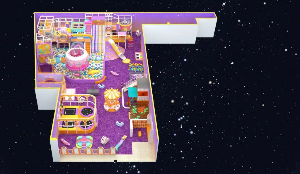 560 Square Meters Indoor playground project - Funky World in Russia - Guangdong Dream Catch Recreation Equipment Co., Ltd.